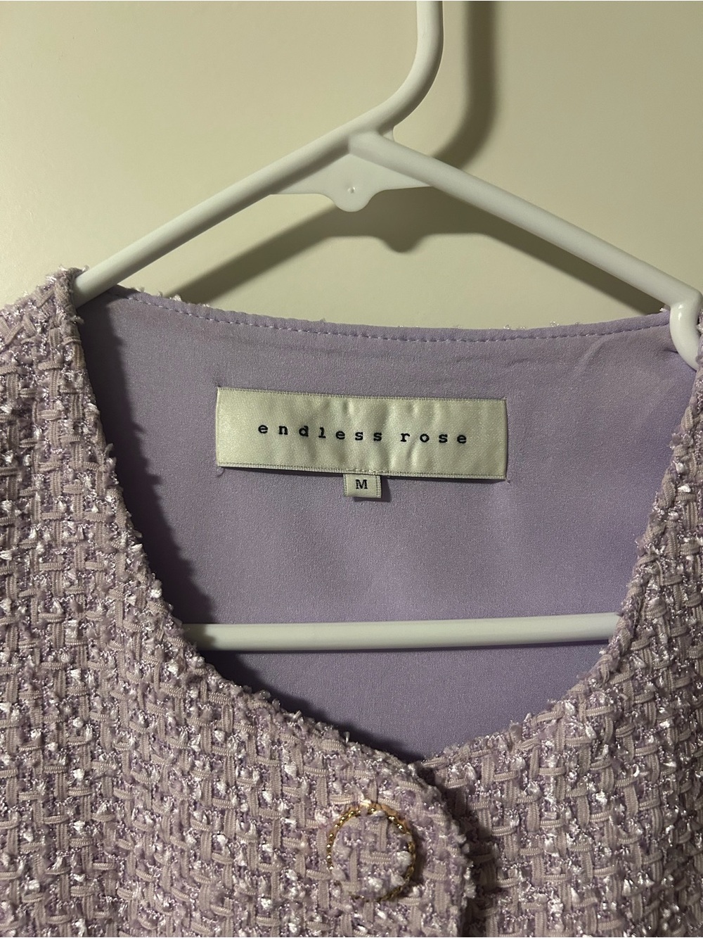 Endless Rose Lilac Tweed Mini Dress - Picture 3 of 6